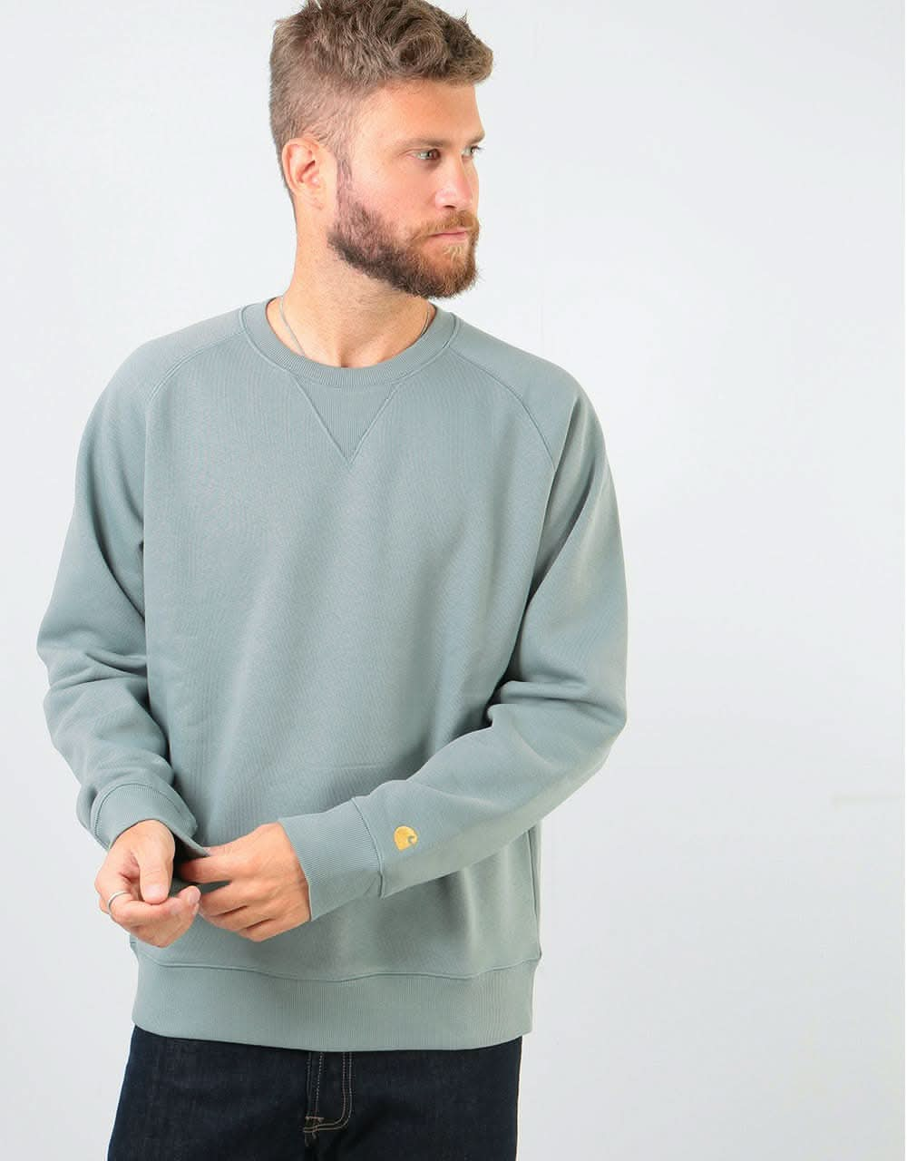 Carhartt WIP Chase Sweatshirt - Cloudy/Gold