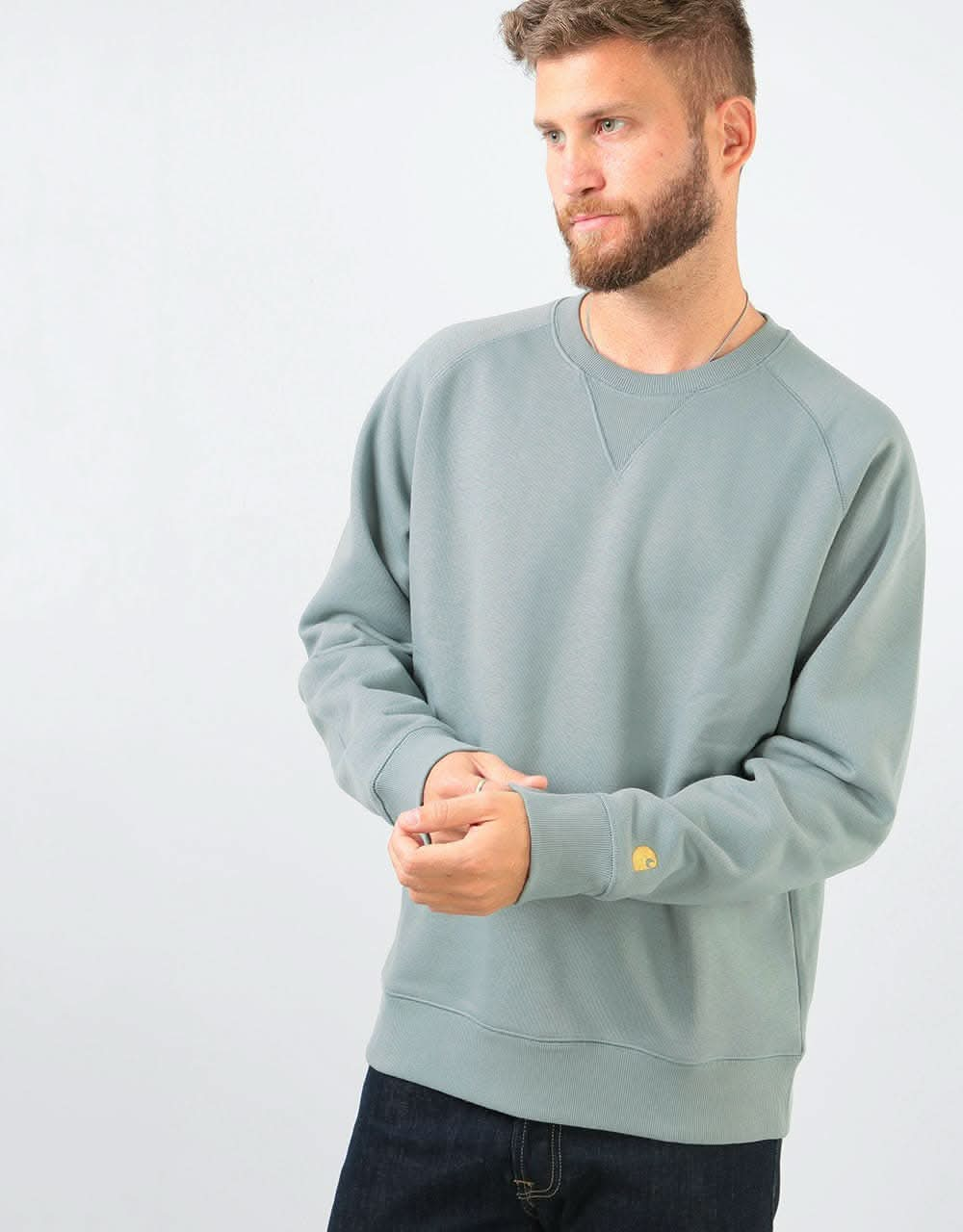 Carhartt WIP Chase Sweatshirt - Cloudy/Gold