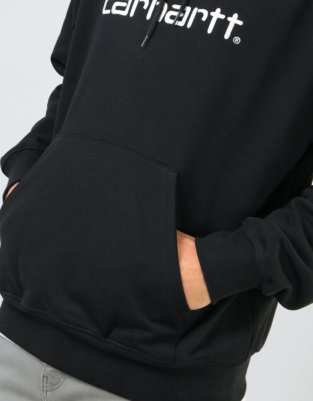 Carhartt WIP Hooded Sweatshirt - Black / White