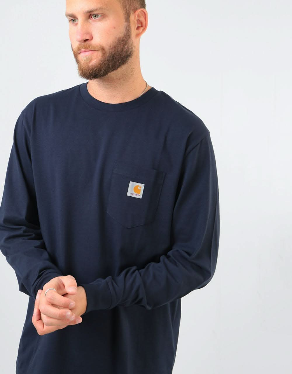 Carhartt WIP L/S Pocket T-Shirt - Dark Navy