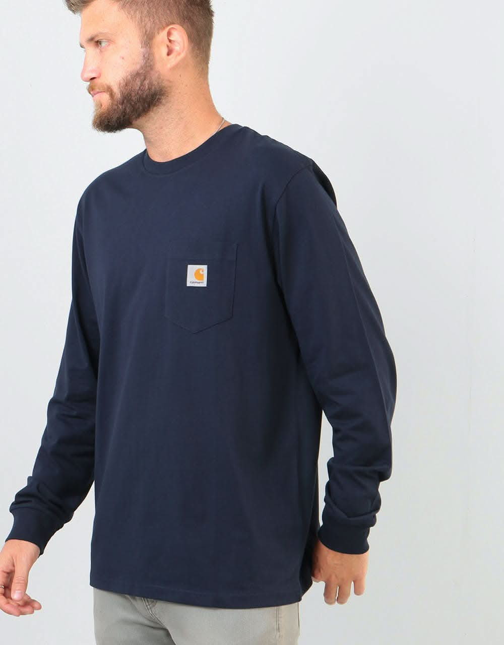 Carhartt WIP L/S Pocket T-Shirt - Dark Navy