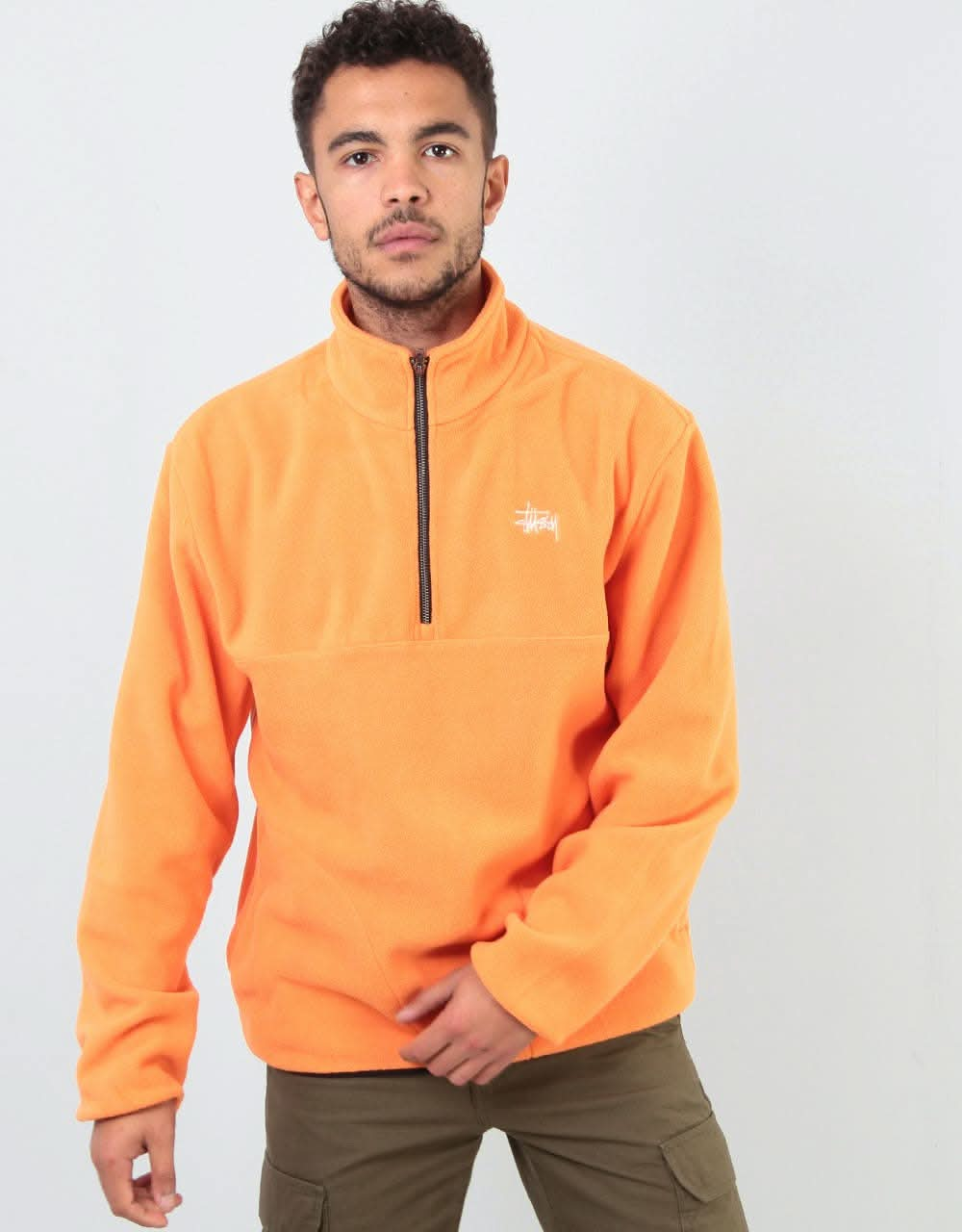 Stüssy Basic Polar Fleece Mock - Orange