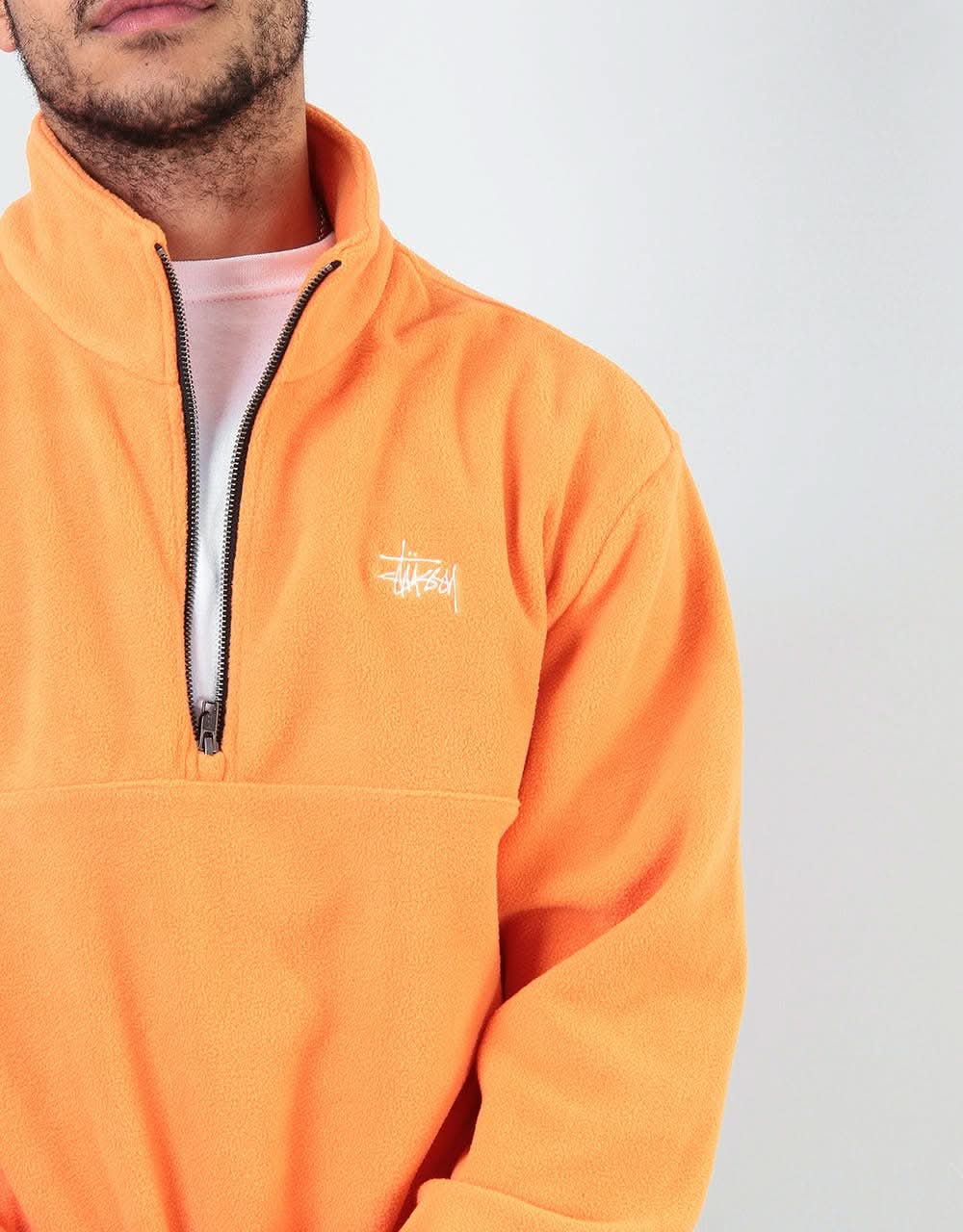 Stüssy Basic Polar Fleece Mock - Orange