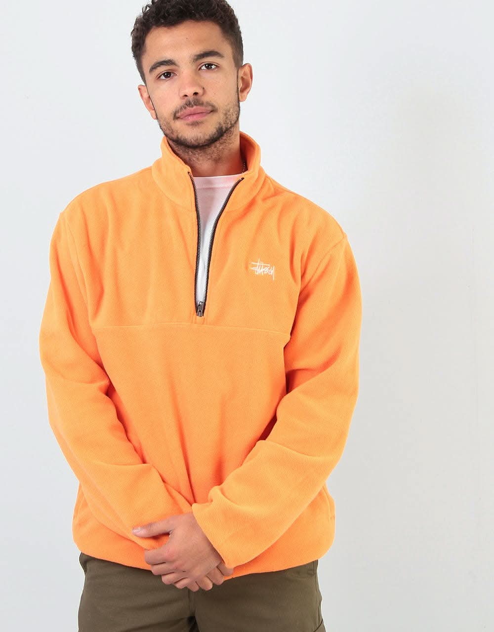 Stüssy Basic Polar Fleece Mock - Orange