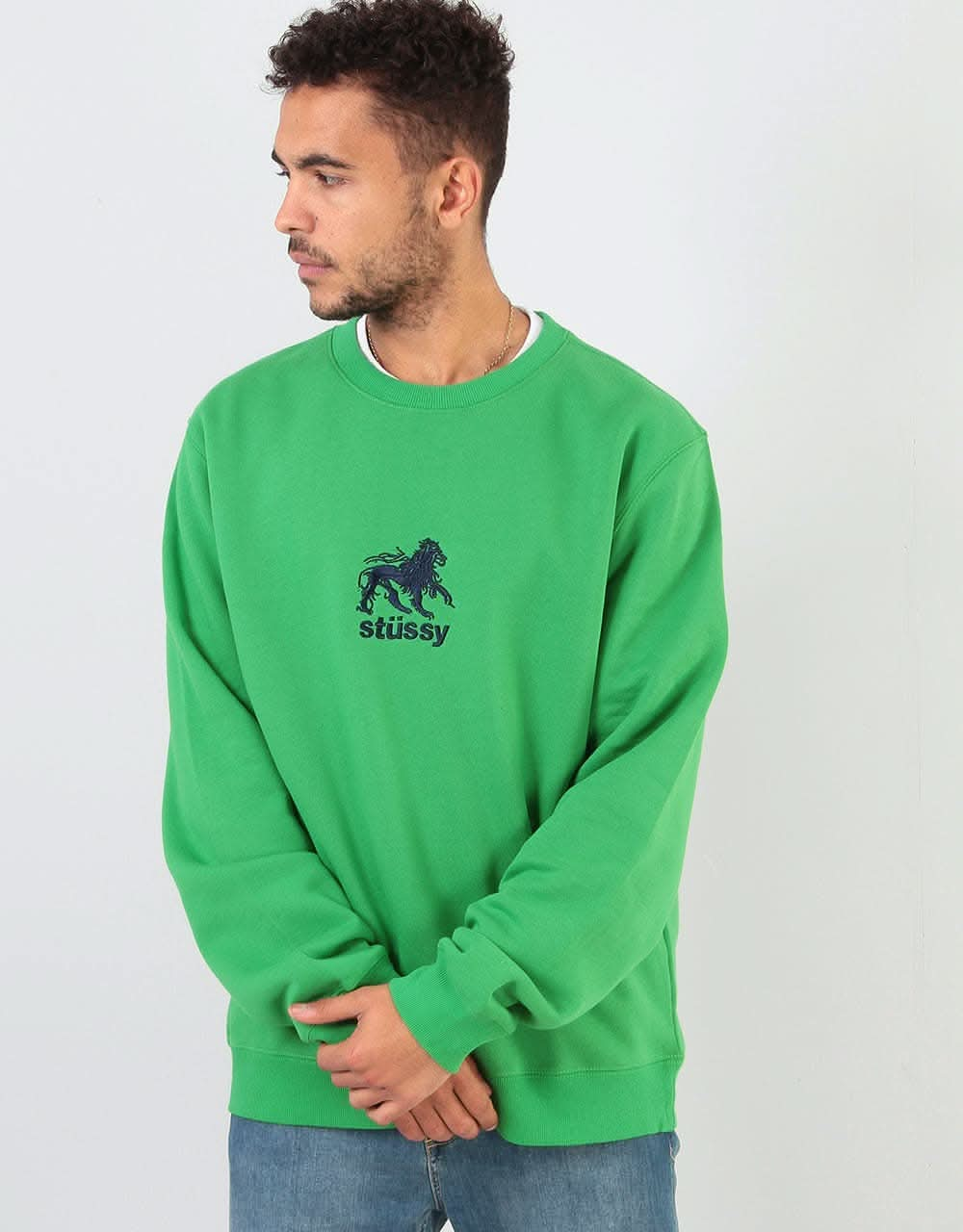 Stüssy Stüssy Lion Applique Crew - Kelly