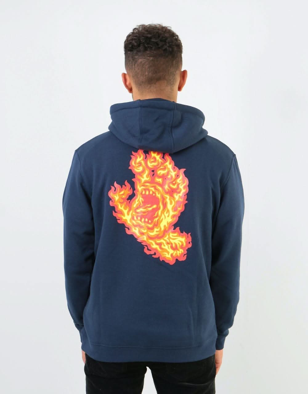 Santa Cruz Flame Hand Pullover Hoodie - Dark Navy