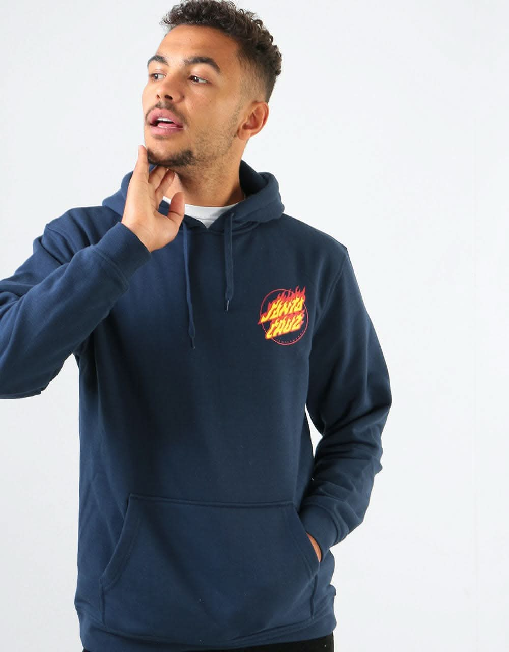 Santa Cruz Flame Hand Pullover Hoodie - Dark Navy