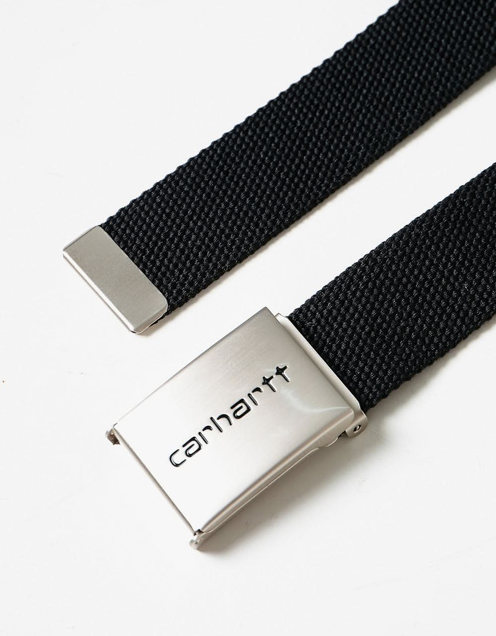 Carhartt WIP Clip Chrome Web Belt - Black