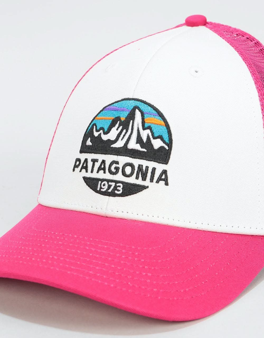 Patagonia Fitz Roy Scope LoPro Trucker Cap - White/Craft Pink