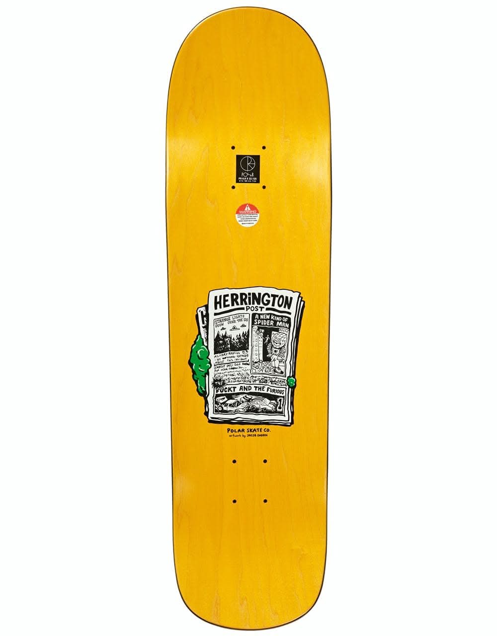 Polar Herrington Breaking News Skateboard Deck - P8 Shape 8.8"