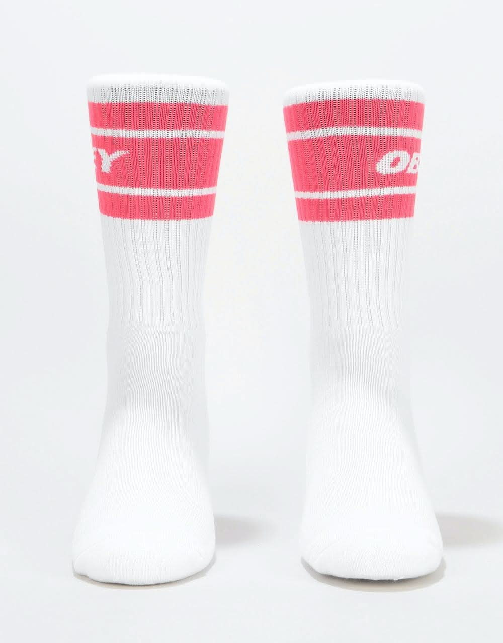 Obey Cooper II Socks - White/Coral Pink