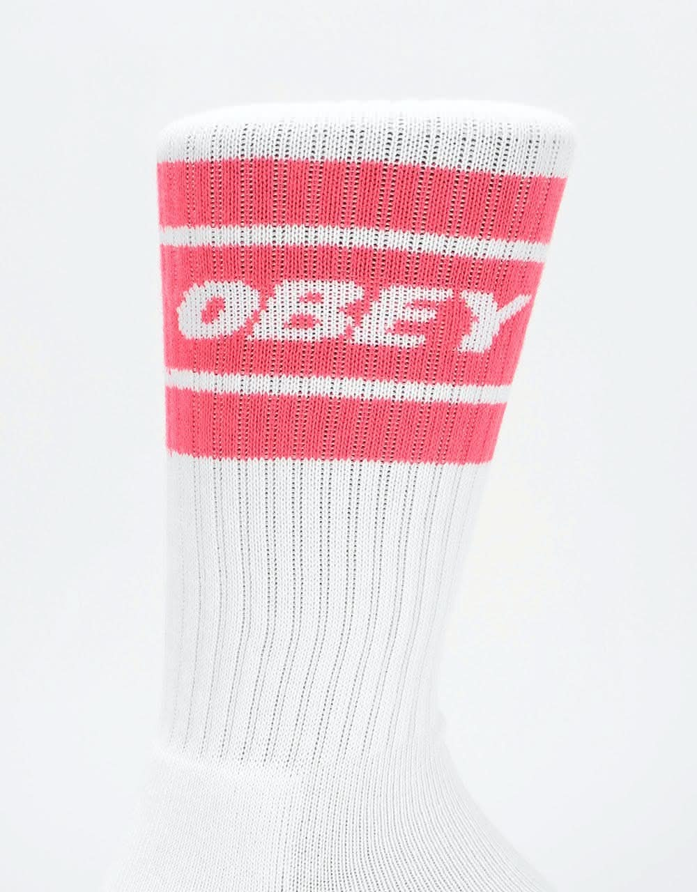 Obey Cooper II Socks - White/Coral Pink