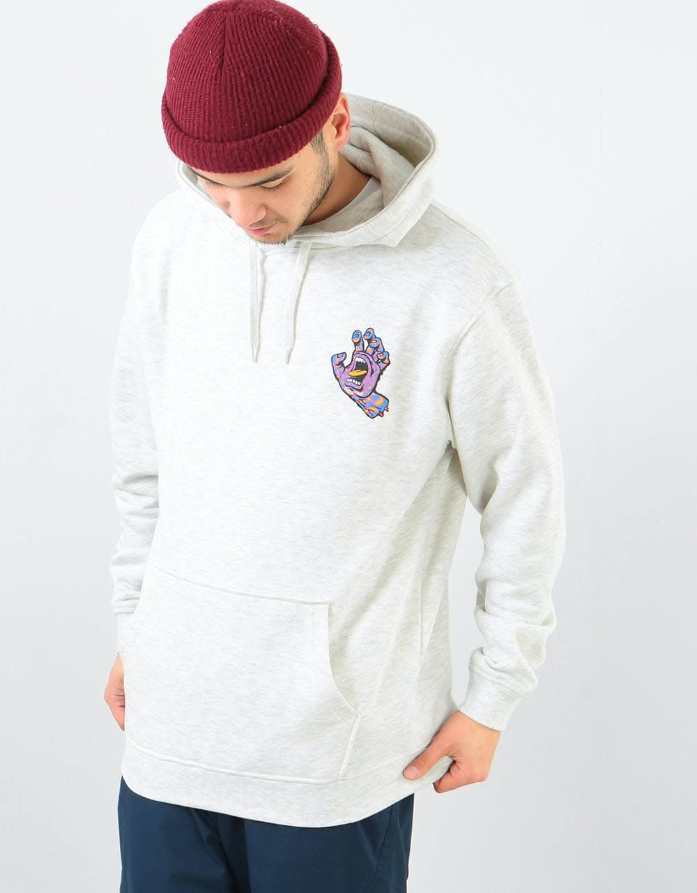 Santa Cruz Kaleido Hand Pullover Hoodie - Athletic Heather