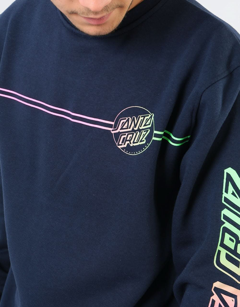 Santa Cruz Opus Stripe Fade Crew - Dark Navy