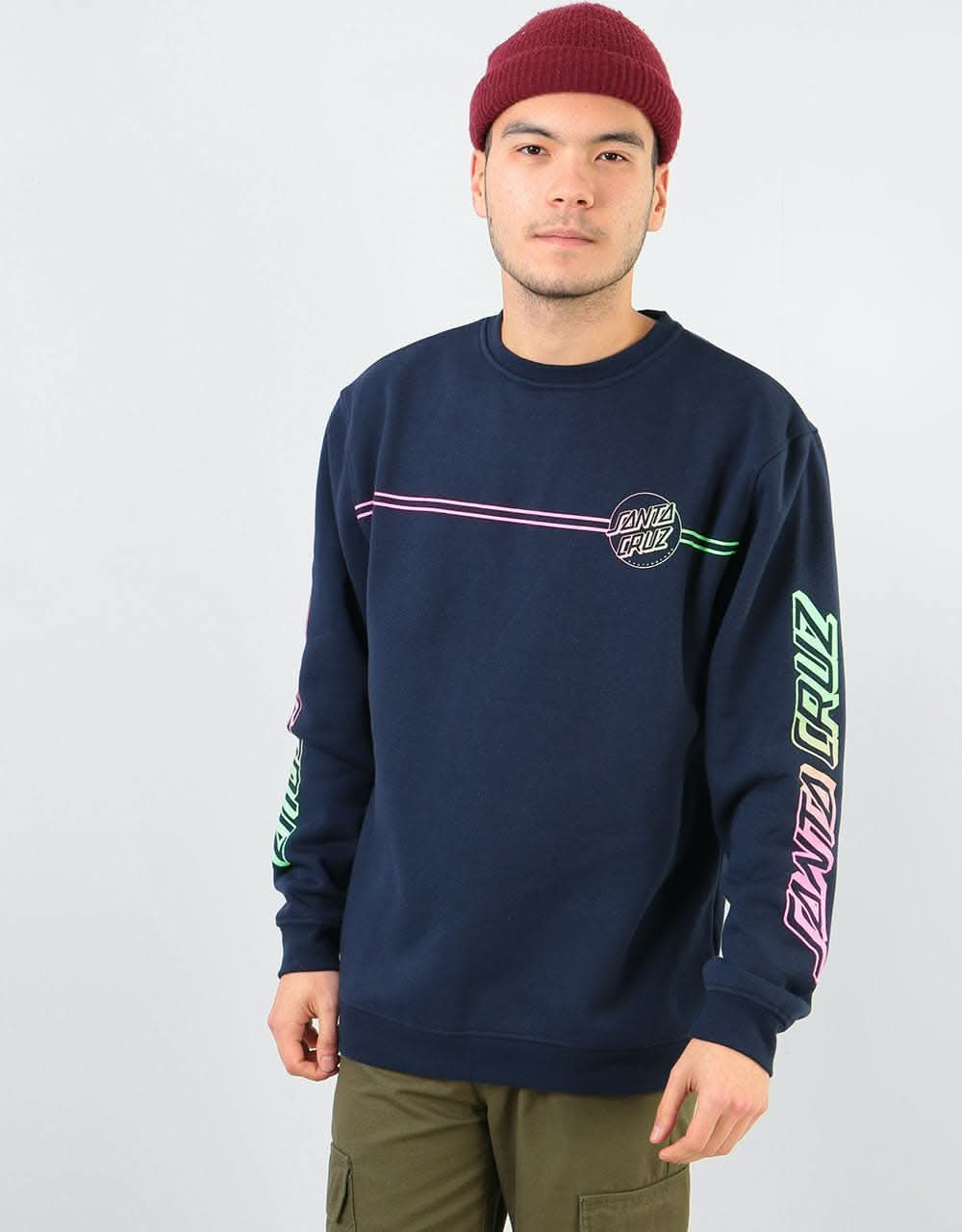 Santa Cruz Opus Stripe Fade Crew - Dark Navy