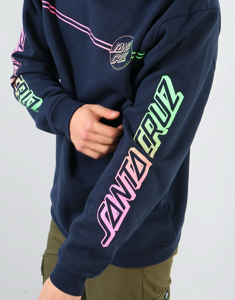 Santa Cruz Opus Stripe Fade Crew - Dark Navy