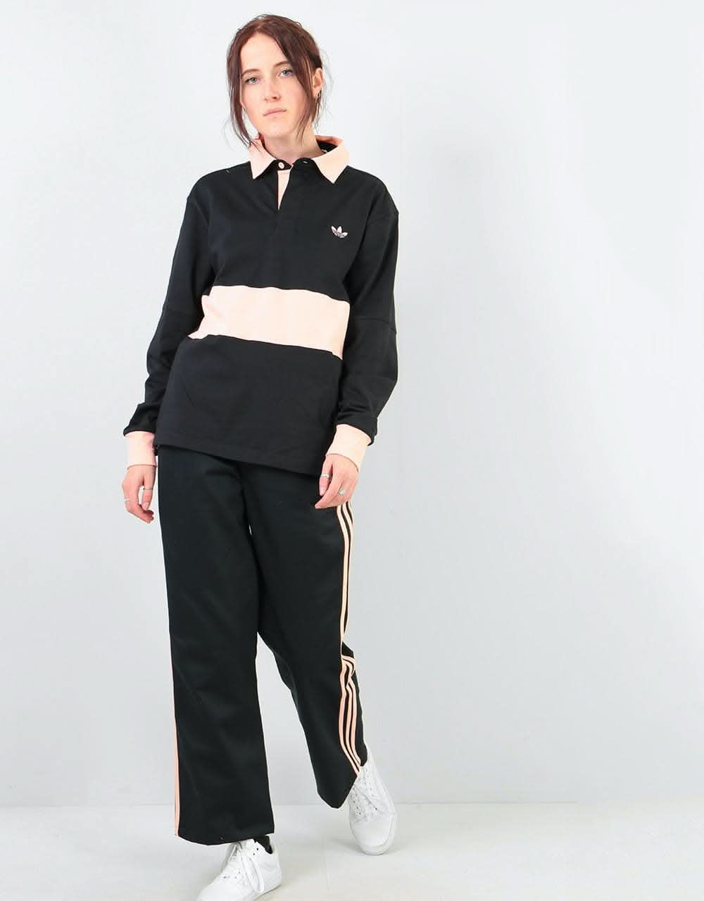 Adidas Nora L/S Polo Shirt - Black/Glow Pink