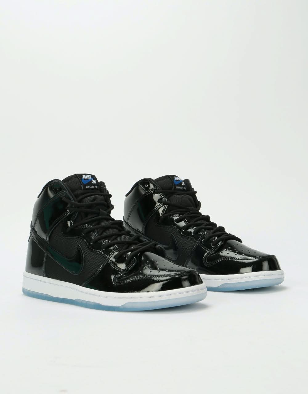 Nike SB Dunk High Pro Skate Shoes - Black/Black-White-Varsity Royal