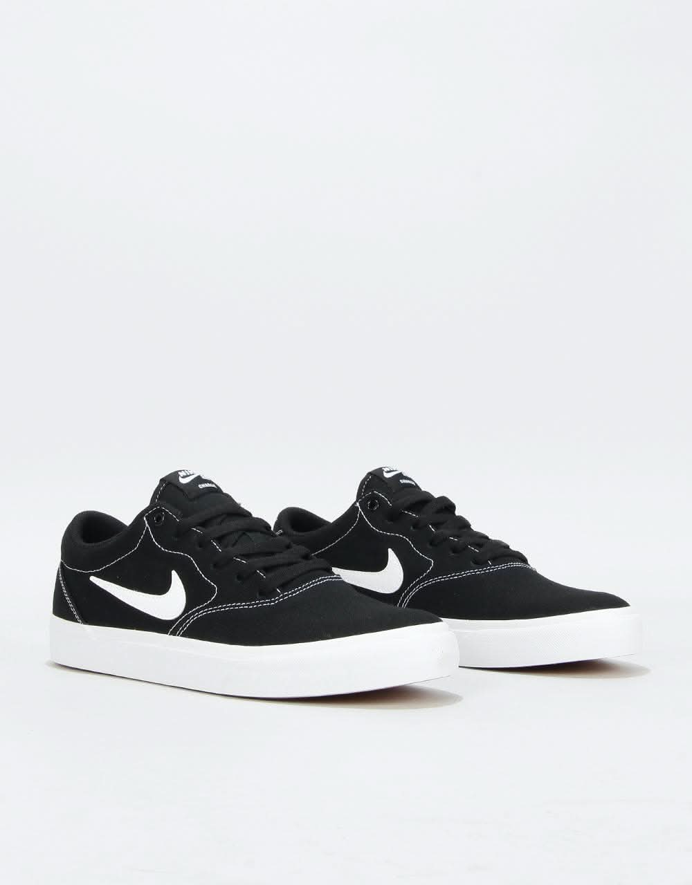 Nike SB Charge Solarsoft Canvas Skate Shoes - Black/White-Black-Gum