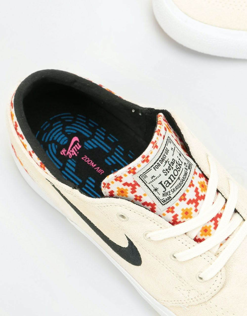 Nike SB Zoom Janoski RM Premium Skate Shoes - Pale Ivory/Black-Red