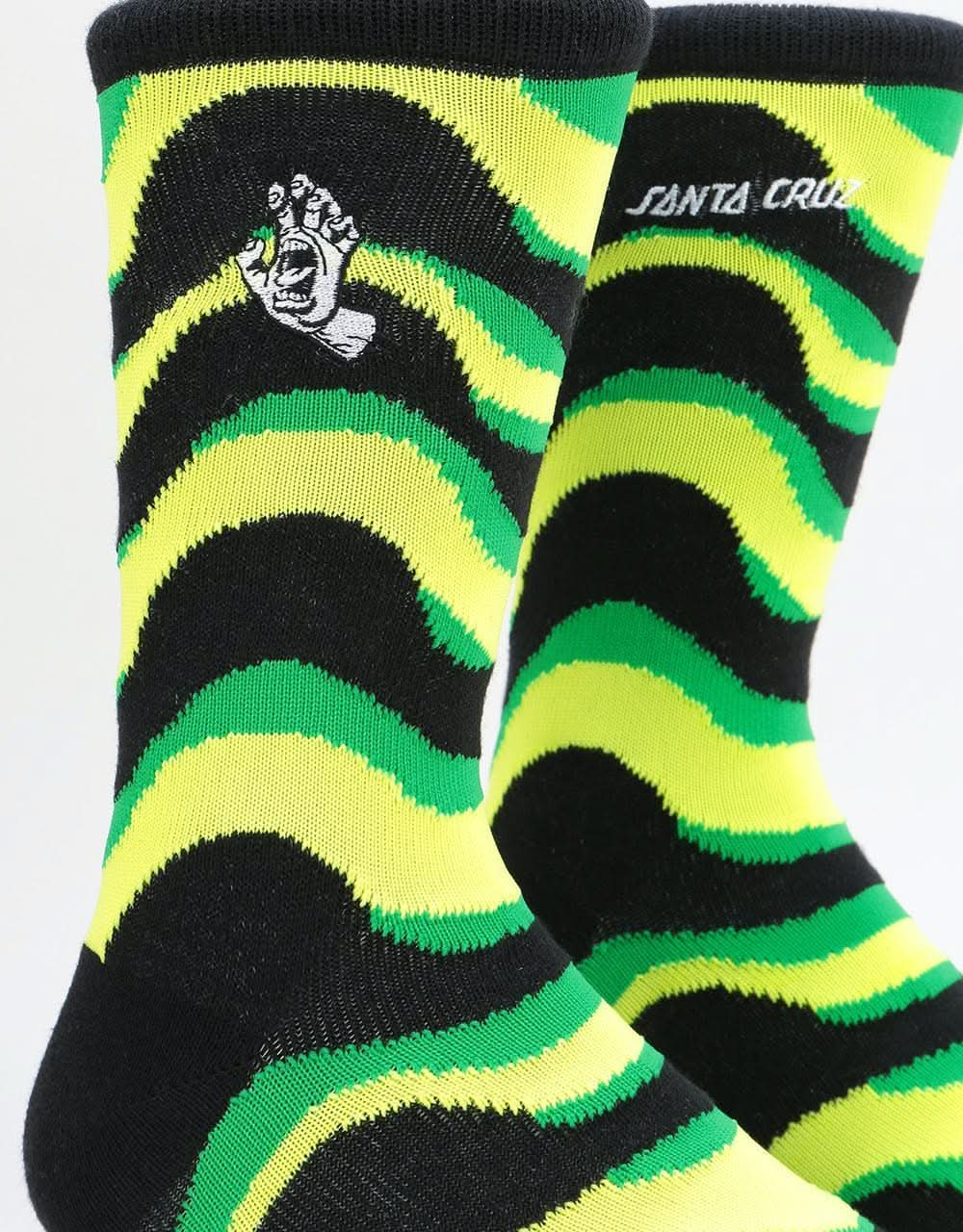 Santa Cruz Kaleido Hand Socks - Lime/Black