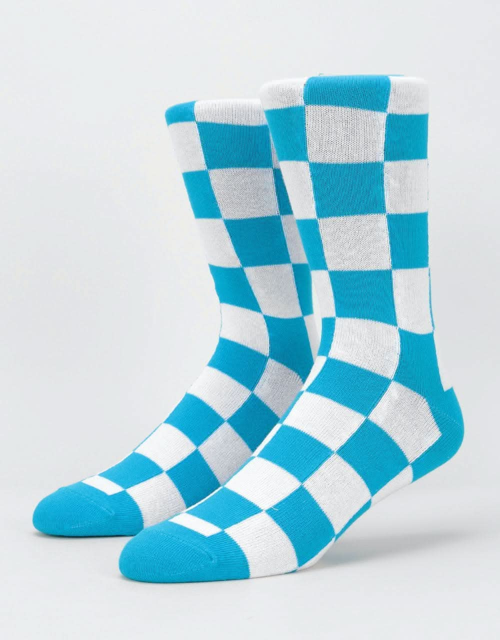 Santa Cruz Warp Checker Sock - Cyan/Black