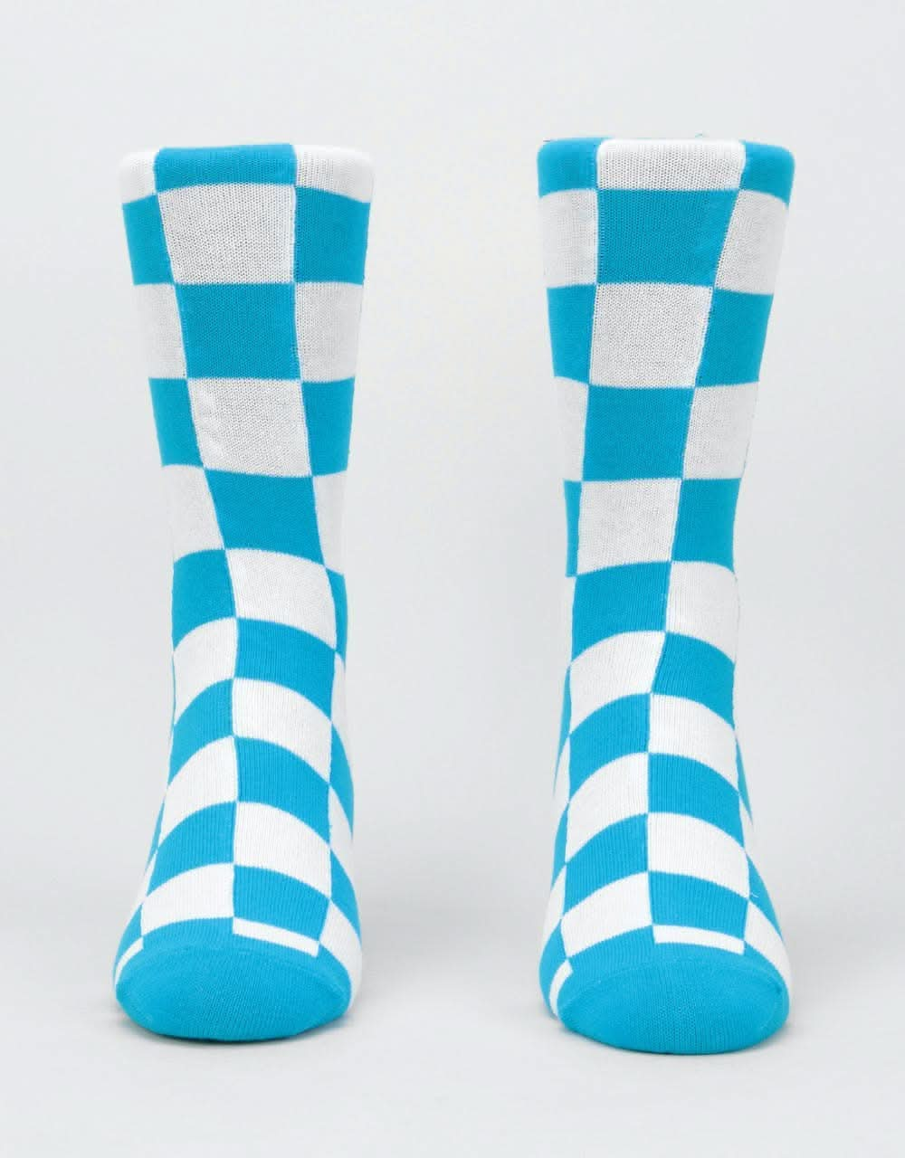 Santa Cruz Warp Checker Sock - Cyan/Black