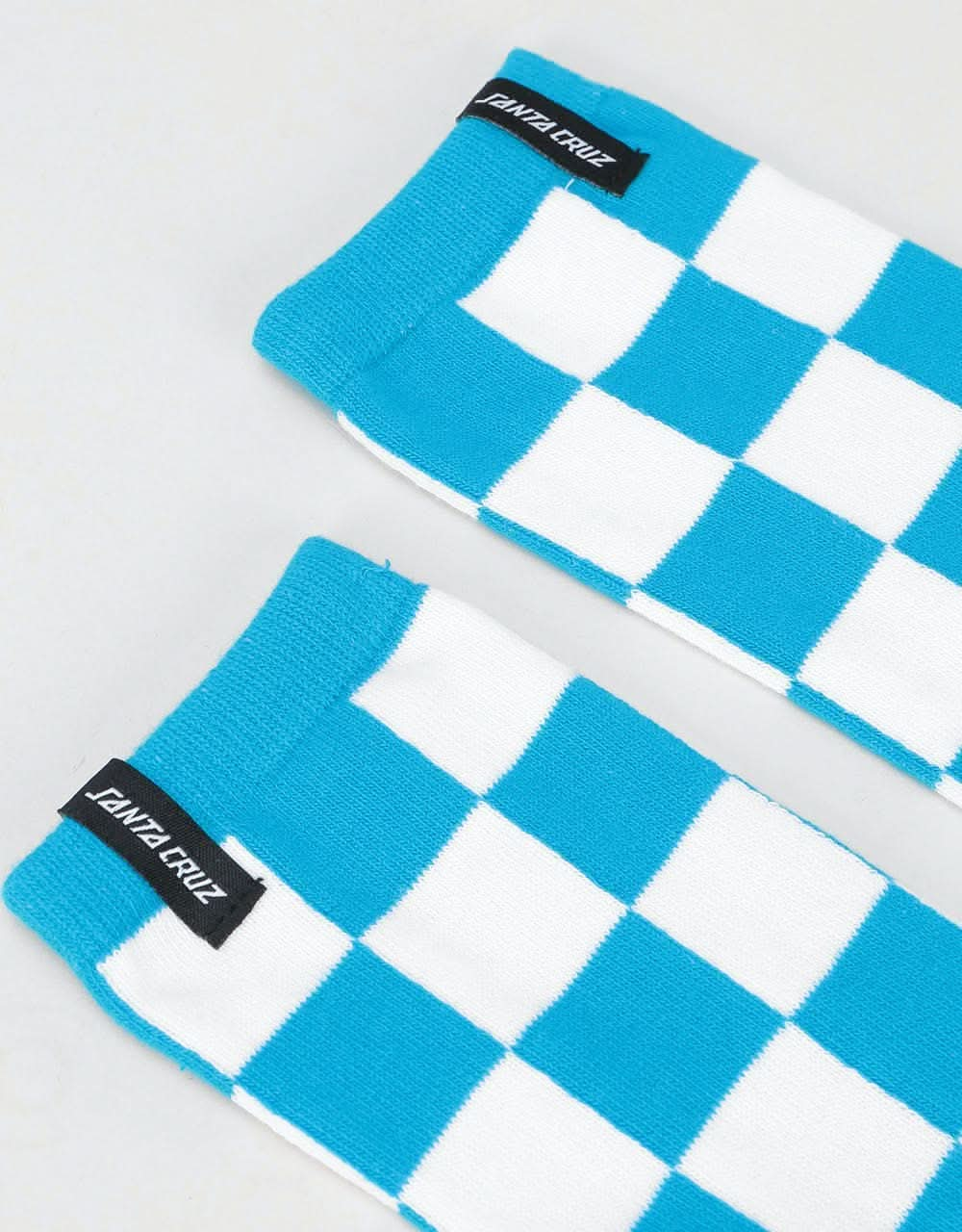 Santa Cruz Warp Checker Sock - Cyan/Black