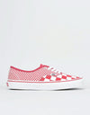 Vans Authentic Skate Shoes - (Mix Checker) Chili Pepper/True White