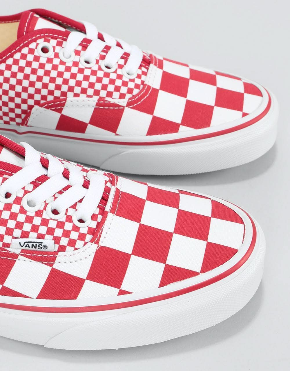 Vans Authentic Skate Shoes - (Mix Checker) Chili Pepper/True White