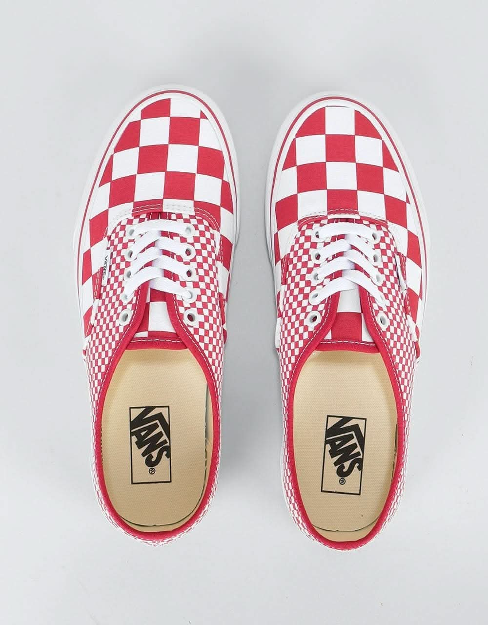 Vans Authentic Skate Shoes - (Mix Checker) Chili Pepper/True White