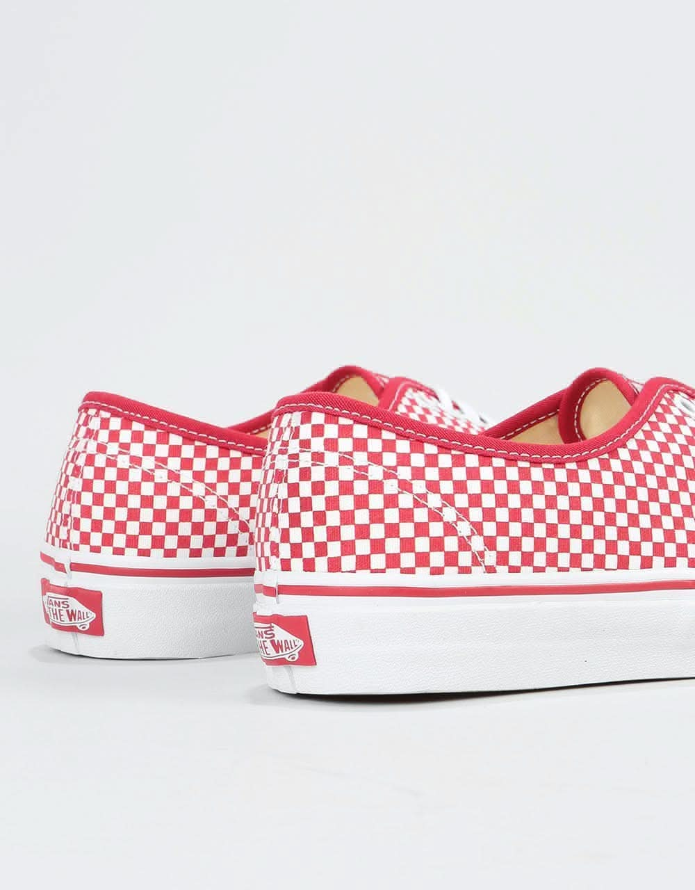 Vans Authentic Skate Shoes - (Mix Checker) Chili Pepper/True White