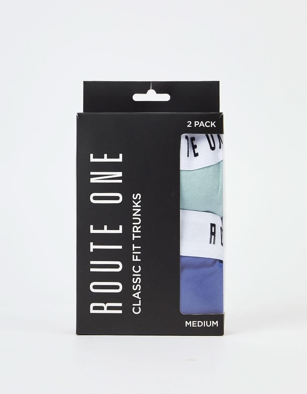 Route One Classic Boxer Shorts 2 Pack - Duck Egg/Stone Blue