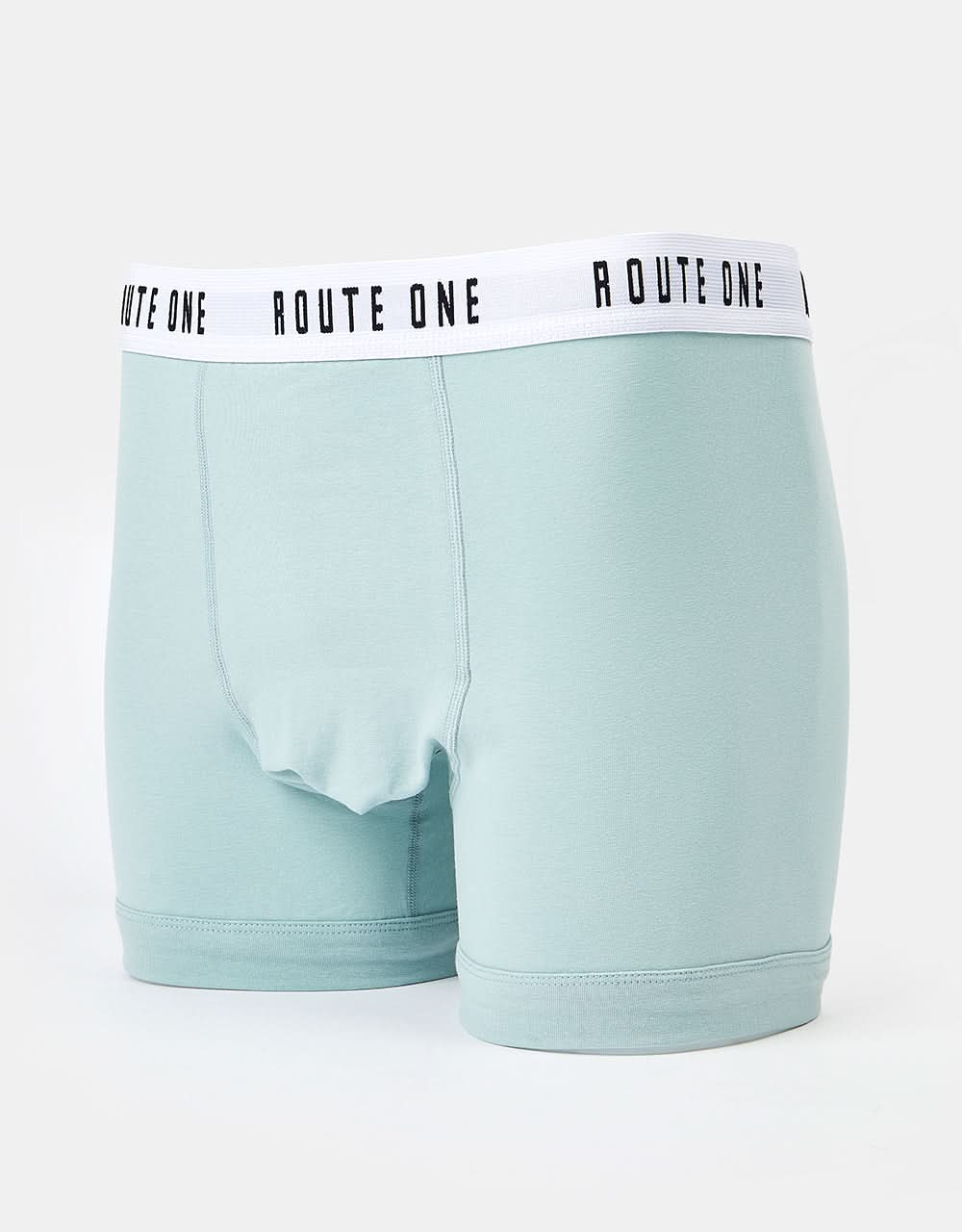 Route One Classic Boxer Shorts 2 Pack - Duck Egg/Stone Blue