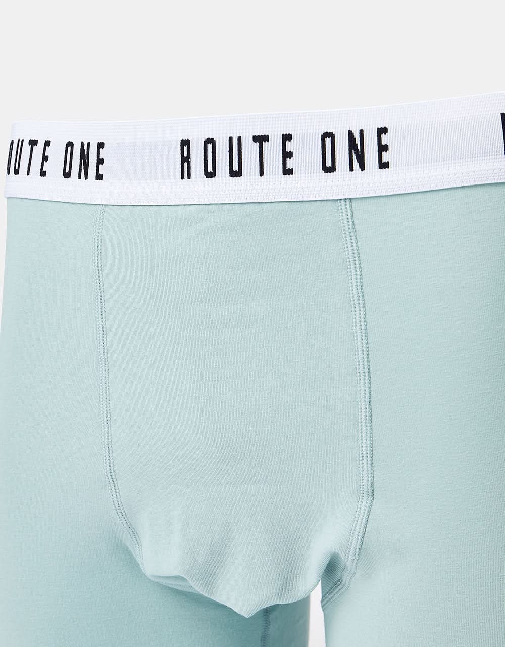 Route One Classic Boxer Shorts 2 Pack - Duck Egg/Stone Blue