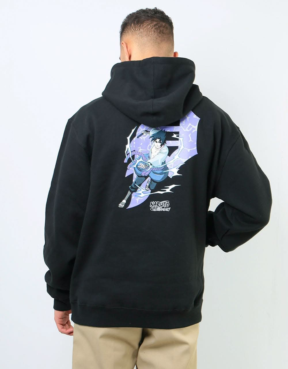 Primitive x Naruto Sasuke Dirty P Pullover Hoodie - Black