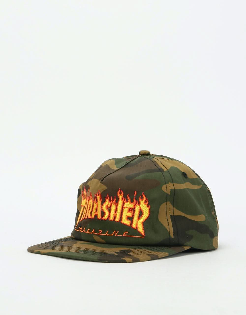 Thrasher Flame Snapback Cap - Camo