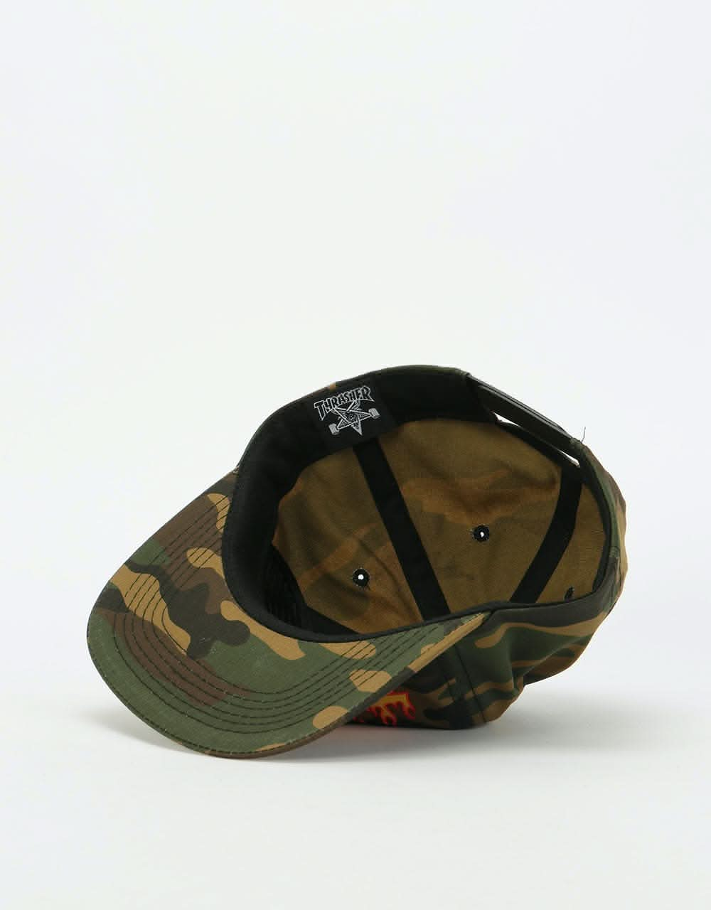 Thrasher Flame Snapback Cap - Camo