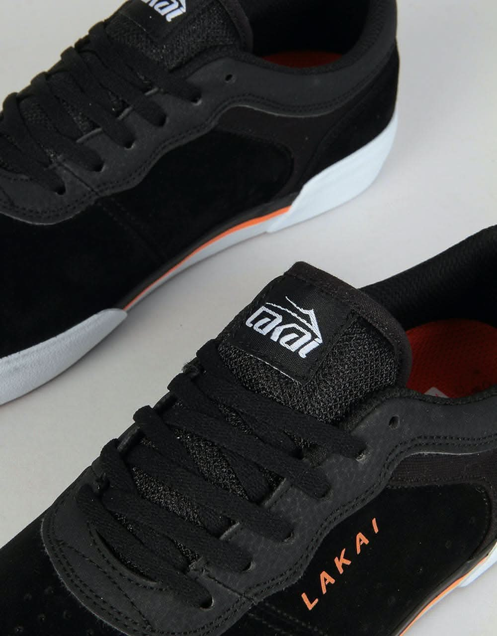 Lakai Staple Skate Shoes - Black/Orange Suede