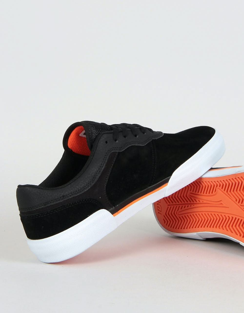 Lakai Staple Skate Shoes - Black/Orange Suede