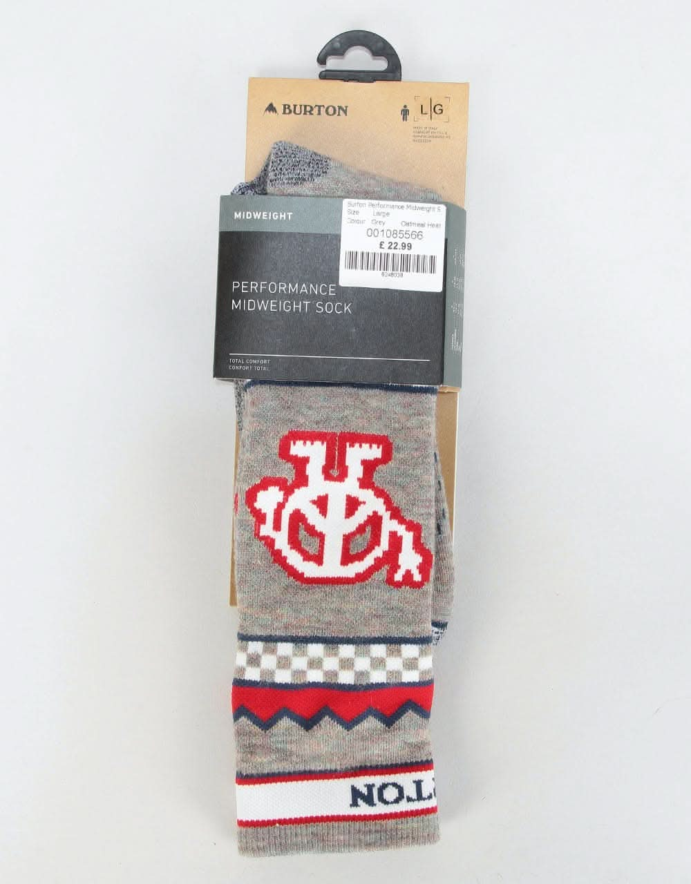 Burton Performance Midweight Snowbard Socks - Oatmeal Heather