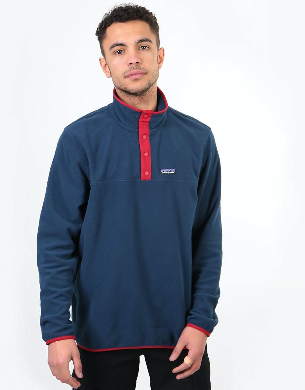 Patagonia Micro D® Snap-T® Pullover - New Navy w/Classic Red