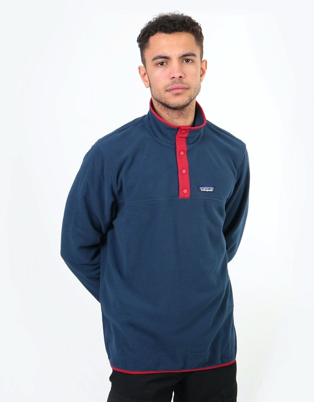 Patagonia Micro D® Snap-T® Pullover - New Navy w/Classic Red