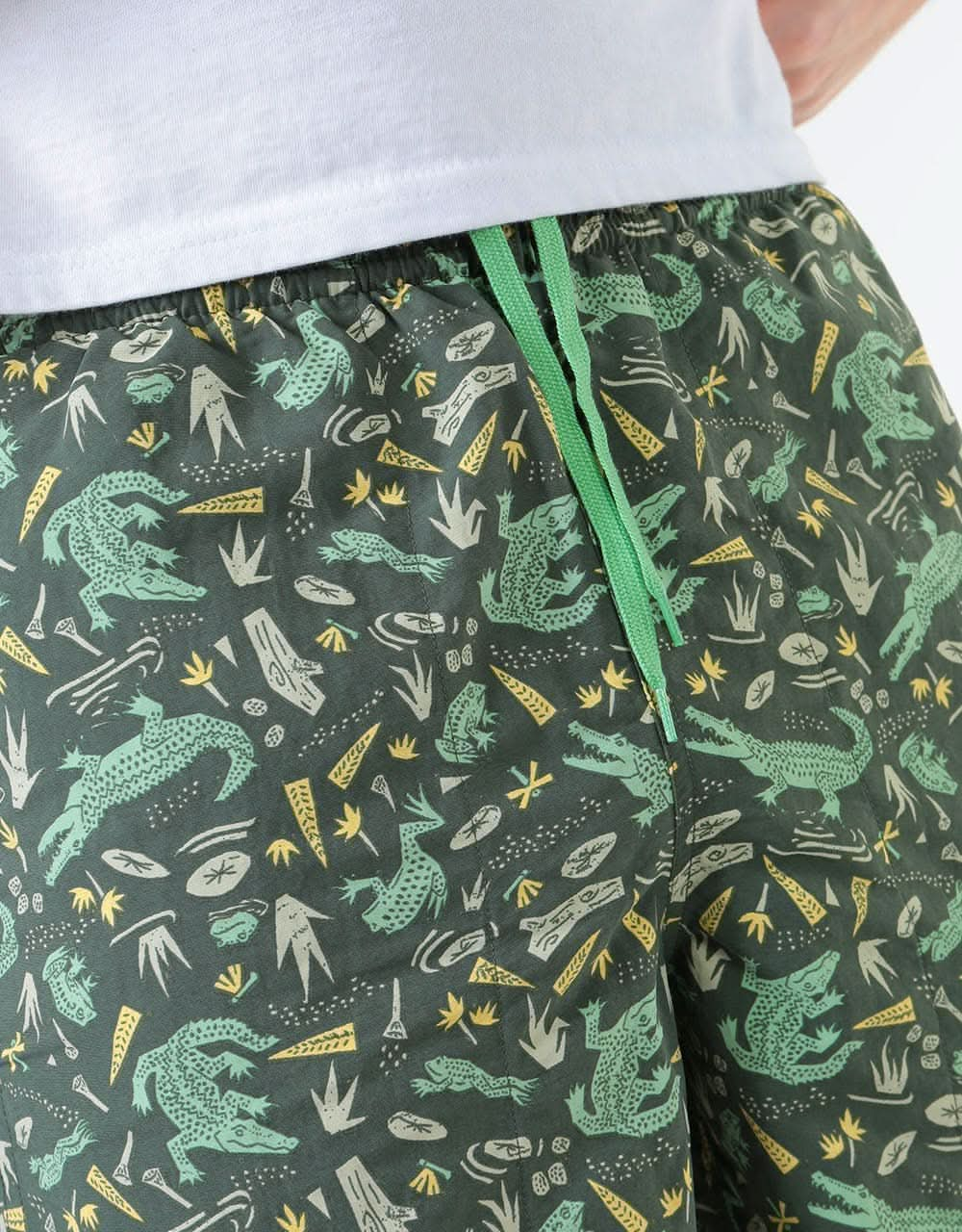 Patagonia Baggies™ Longs 7" Shorts - Alligators and Bullfrogs:Kale Green