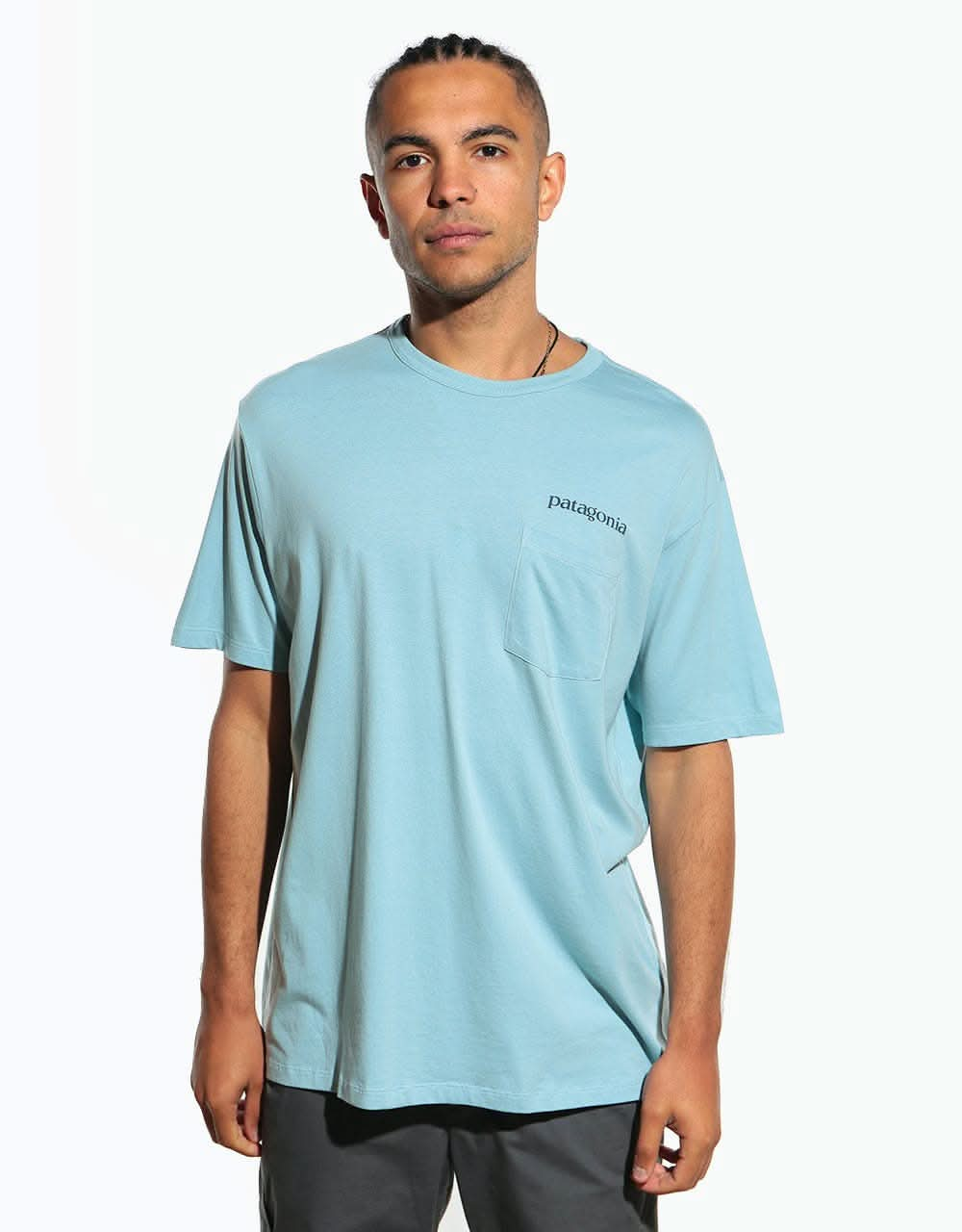 Patagonia Road to Regenerative Pocket T-Shirt - Big Sky Blue