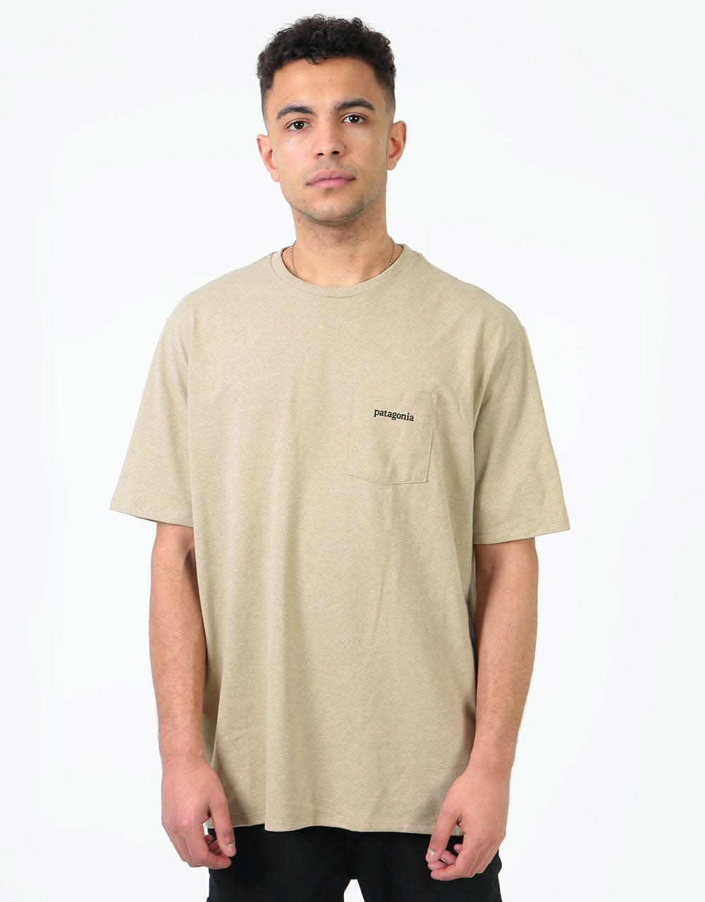 Patagonia Line Logo Ridge Pocket Responsibili-Tee® - Classic Tan