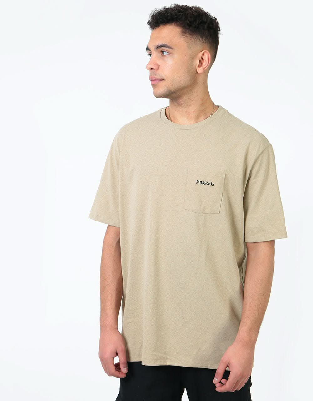 Patagonia Line Logo Ridge Pocket Responsibili-Tee® - Classic Tan