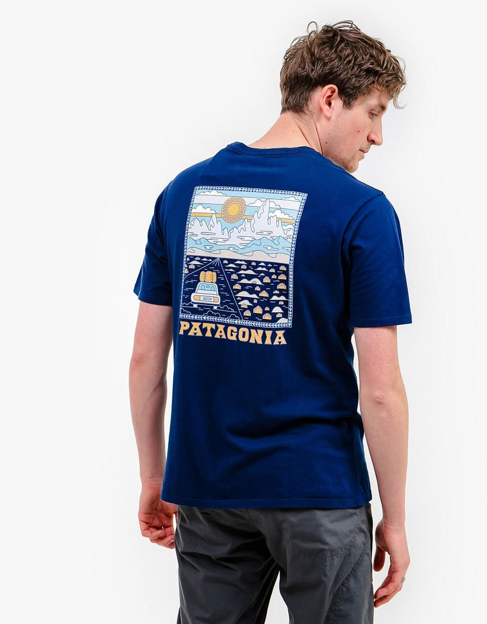 Patagonia Summit Road Organic T-Shirt - Classic Navy