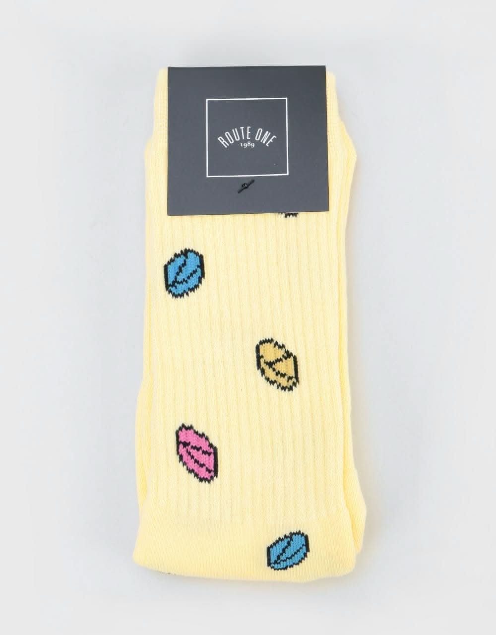 Route One Pillz Socks - Pale Yellow