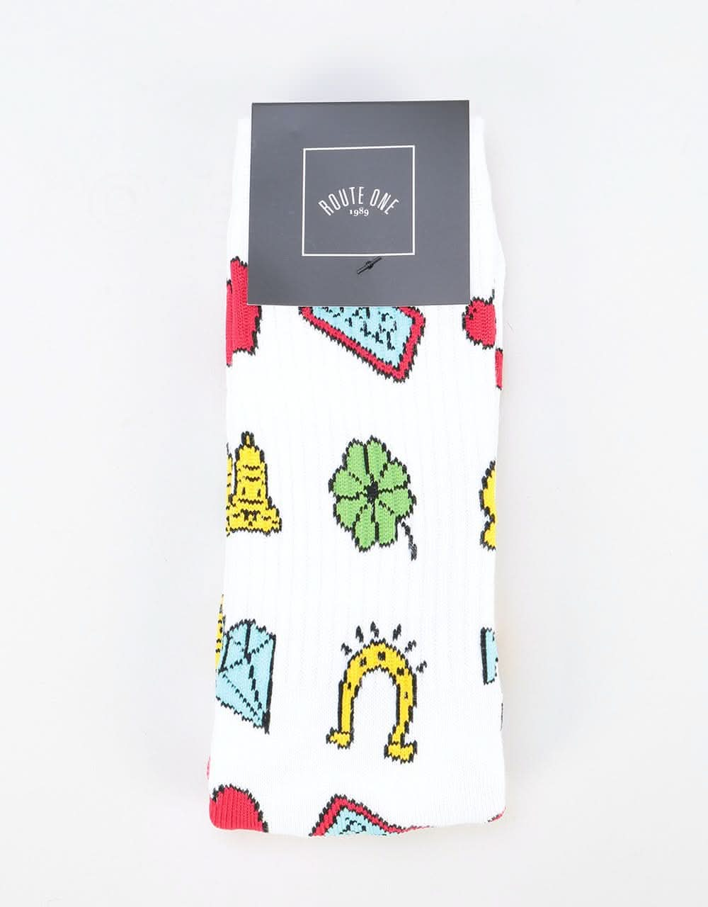 Route One Slots Socks - White